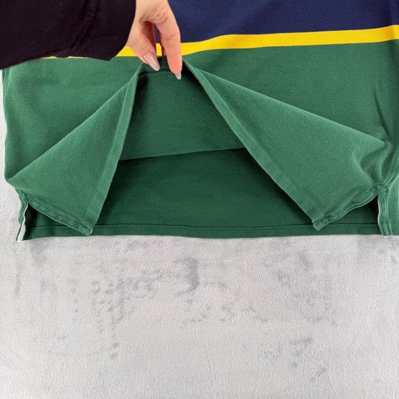 Vintage Polo Ralph Lauren  Custom Fit Rugby Shirt K1 Flag Patch Stripe Mens  XXL - Picture 12 of 15